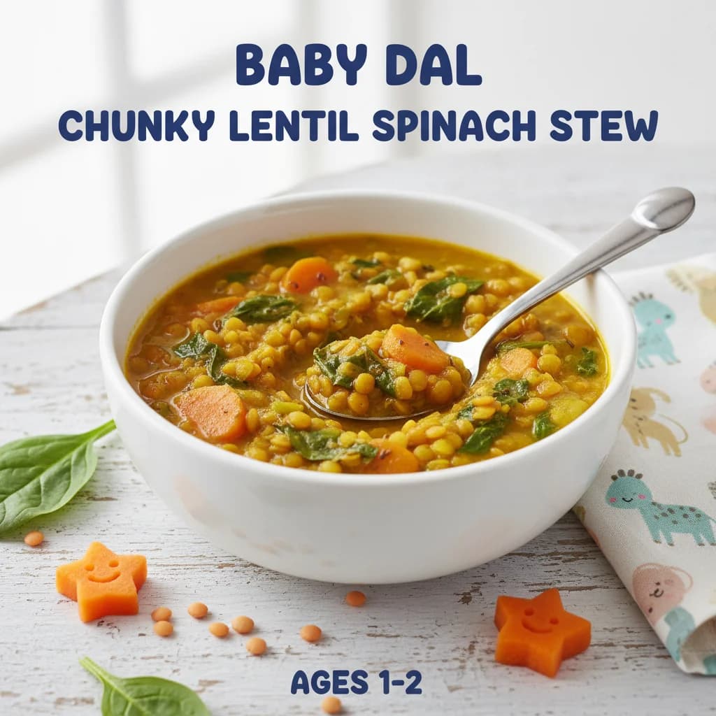 Chunky Lentil Spinach Stew (Baby Dal)