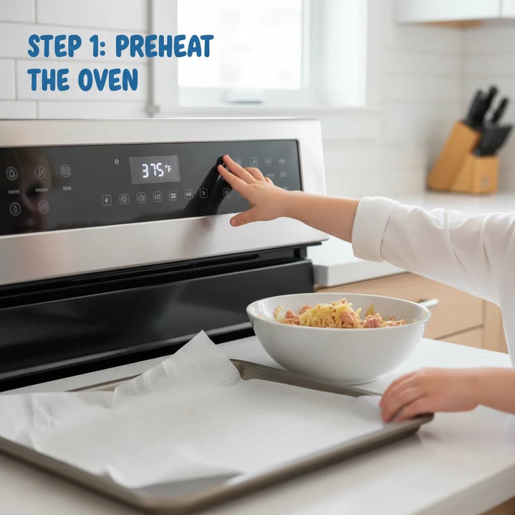 Step 1: **Step 1: Preheat the oven.** If baking, preheat your oven to 375°F (190°C). Line a baking sheet wit for Apple-Turkey Mini Meatballs