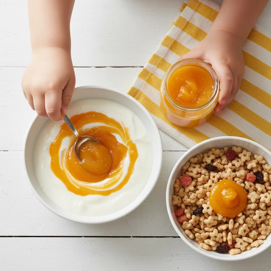Step 13: Serve as a treat, mix into cereal, or add to yogurt. for Apricot Sunshine Purée