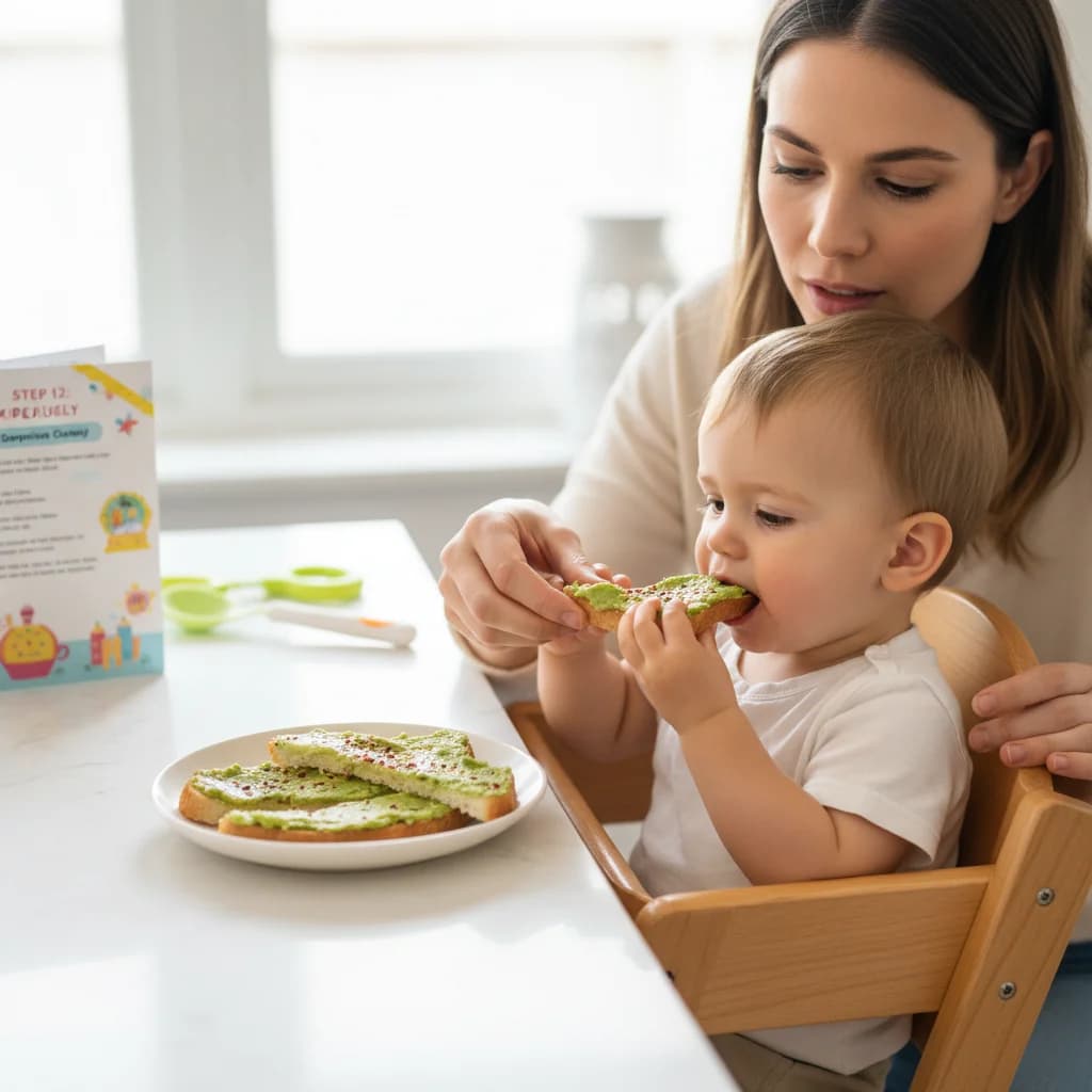 Step 12: Supervise closely: Always supervise your baby while they are eating to ensure they are managing the for Avocado Toast Fingers for Tiny Tummies