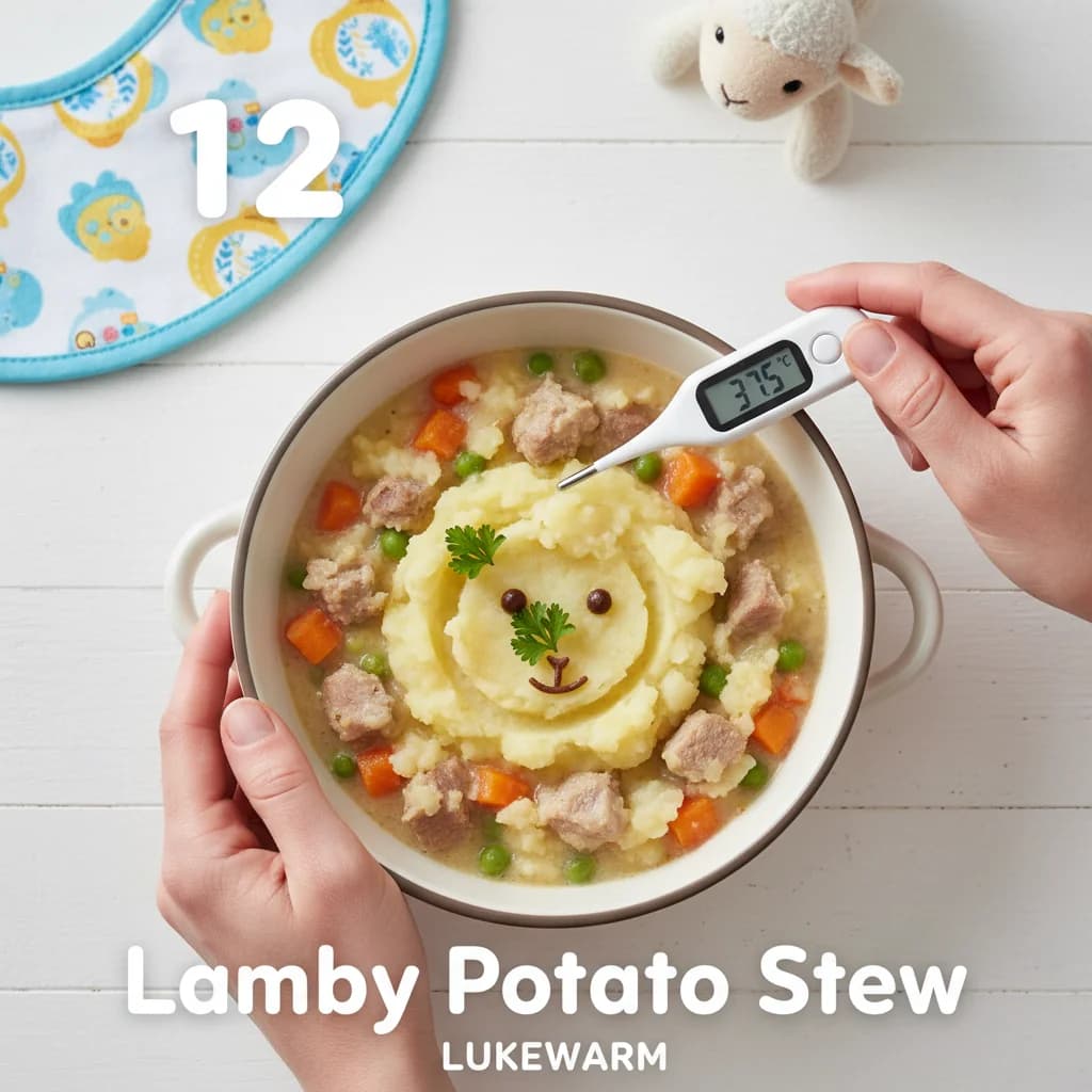 Step 12: Check temperature: Ensure the stew is lukewarm before serving to your baby. for Lamby Potato Stew