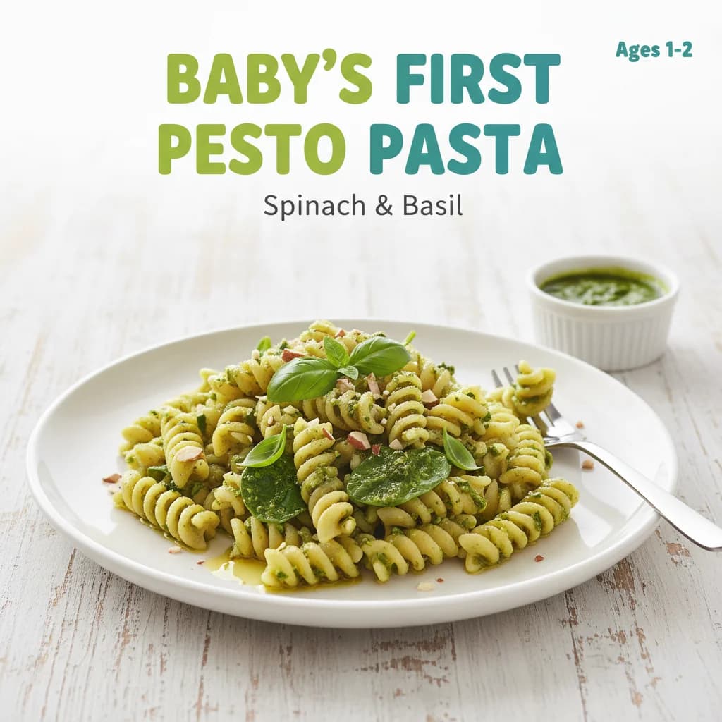 Babys Erstes Pesto Pasta (Spinat & Basilikum)