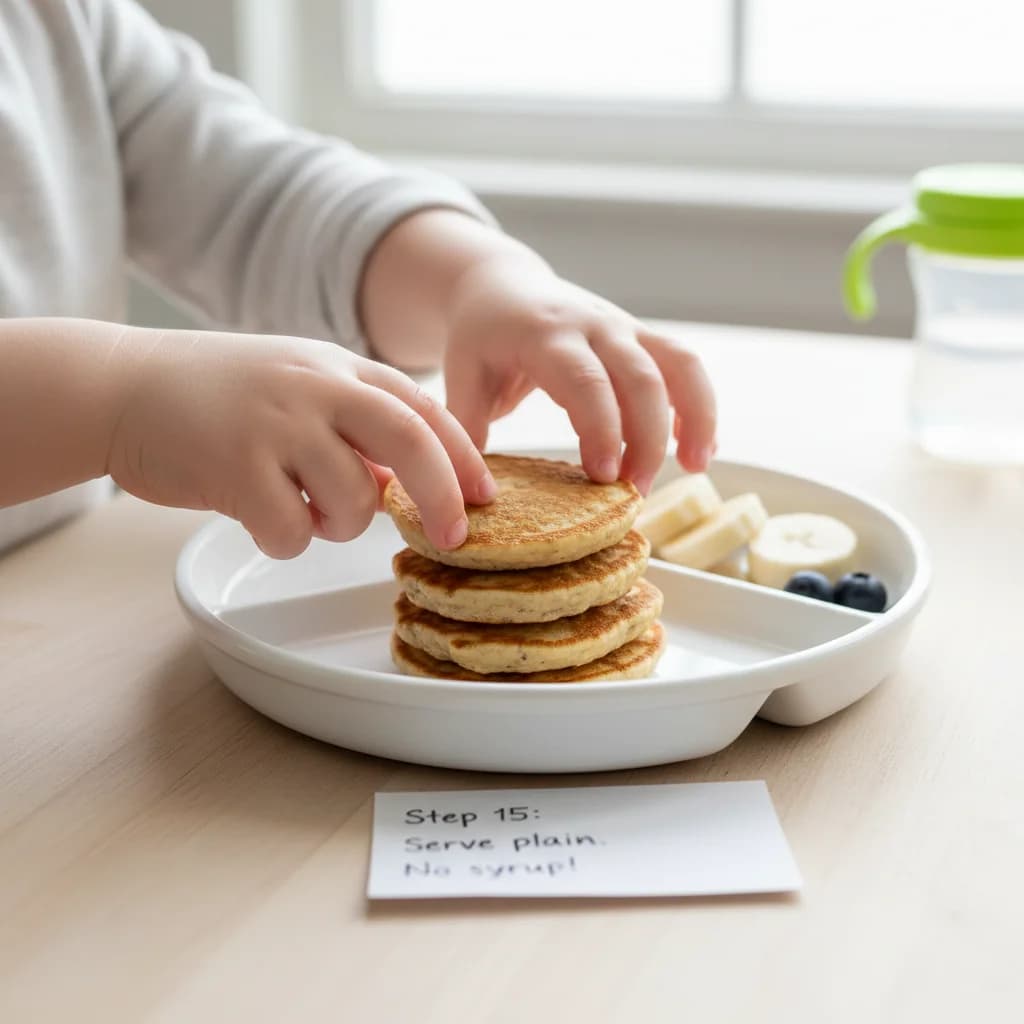 Step 15: Serve the banana oat pancakes plain. No syrup needed! for Banana Oat Mini Pancakes: Perfect for Little Hands!