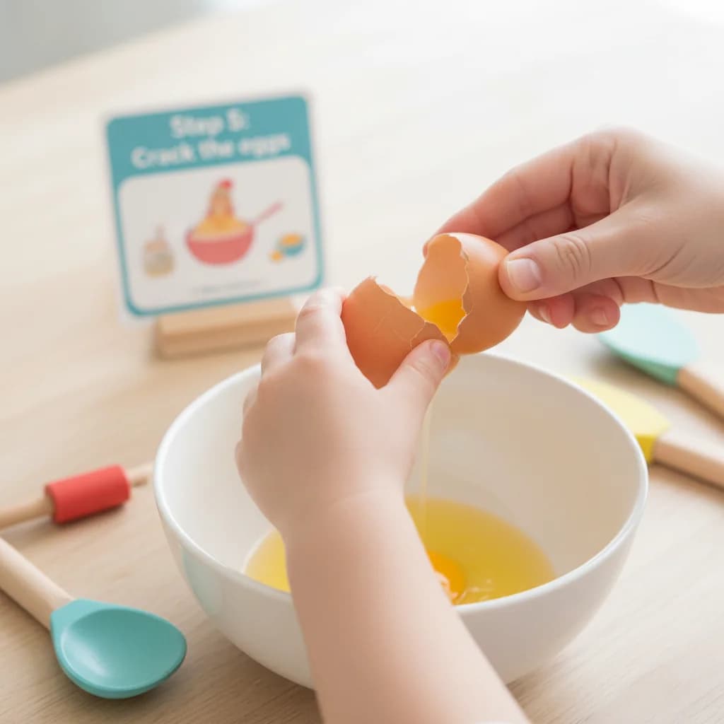 Step 5: In a bowl, crack the two eggs. for Egg & Veggie Bites (Mini Frittatas)