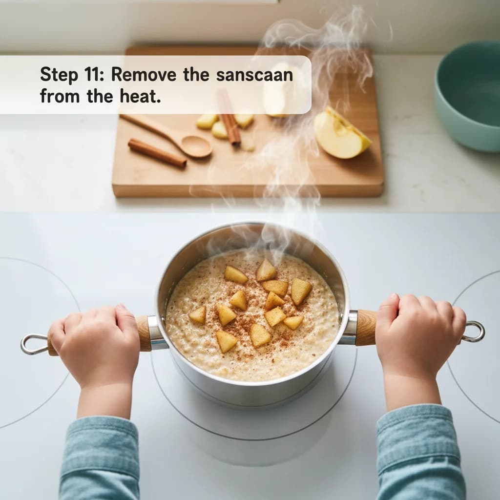 Step 11: Remove the saucepan from the heat. for Apple Cinnamon Cozy Oats