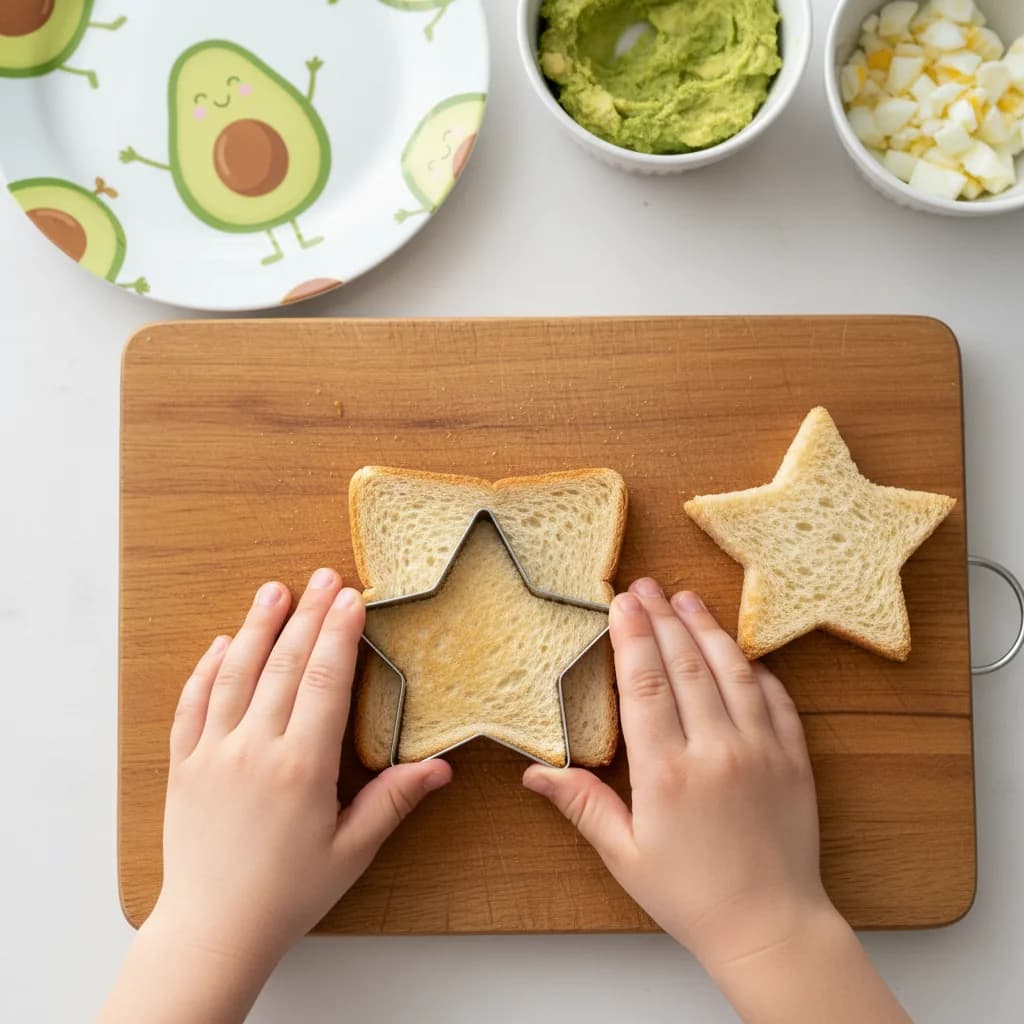 Step 2: Step 1: Toast the bread lightly. It should be slightly firm but still soft enough for easy chewing. for Avocado Egg Toast Bites