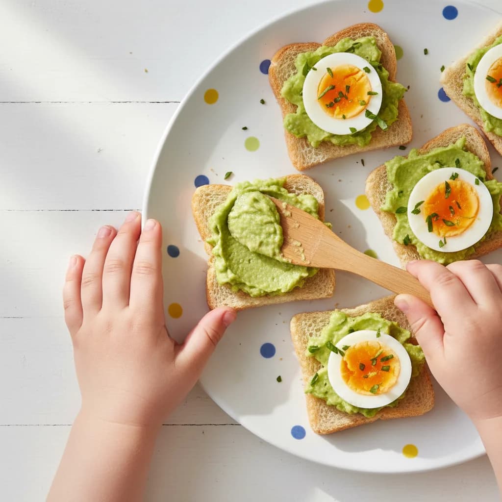 Step 9: Step 8: Spread the mashed avocado evenly onto the cooled toast. for Avocado Egg Toast Bites