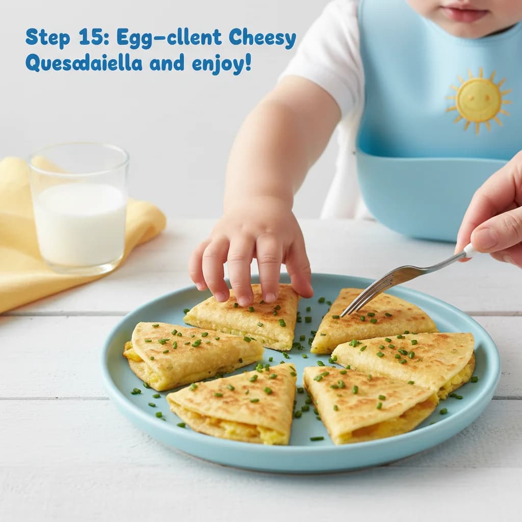Step 15: Serve immediately and enjoy! for Egg-cellent Cheesy Quesadilla Bites