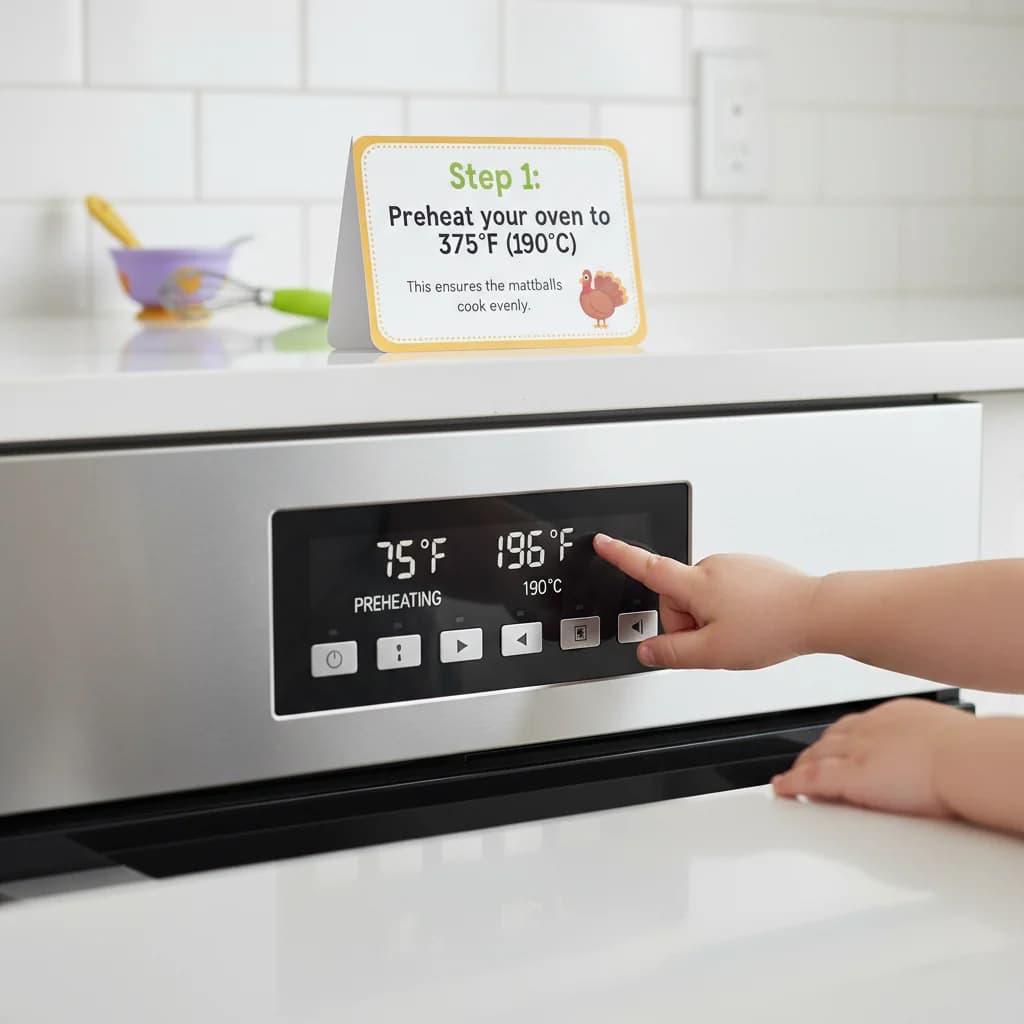 Step 1: Preheat your oven to 375°F (190°C). This ensures the meatballs cook evenly. for Turkey & Sweet Potato Mini-Meatballs